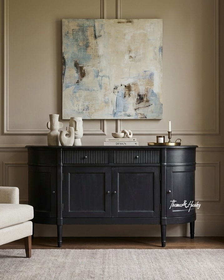 Louis Curved Buffet Black 160cm Louis Curved Buffet Black
