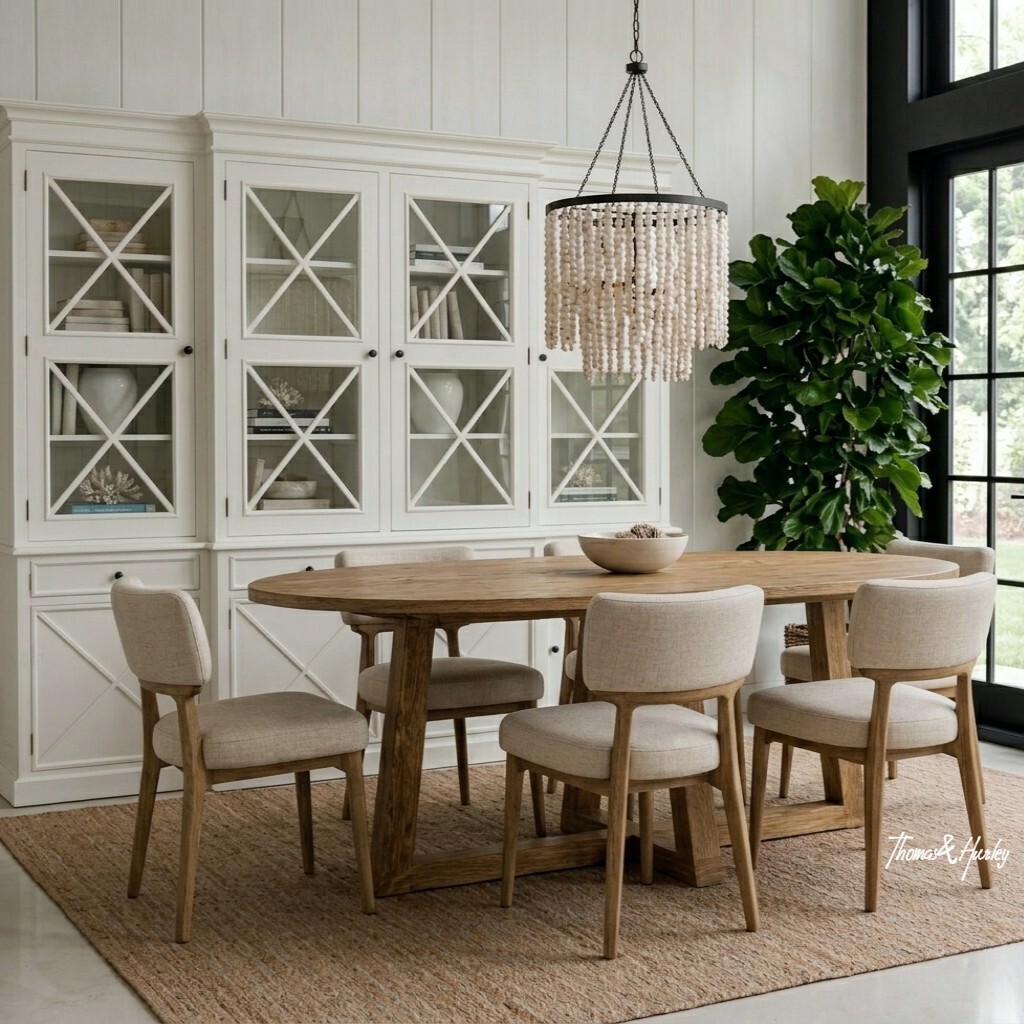 Somerset 4 door display wall unit styled in a dining room