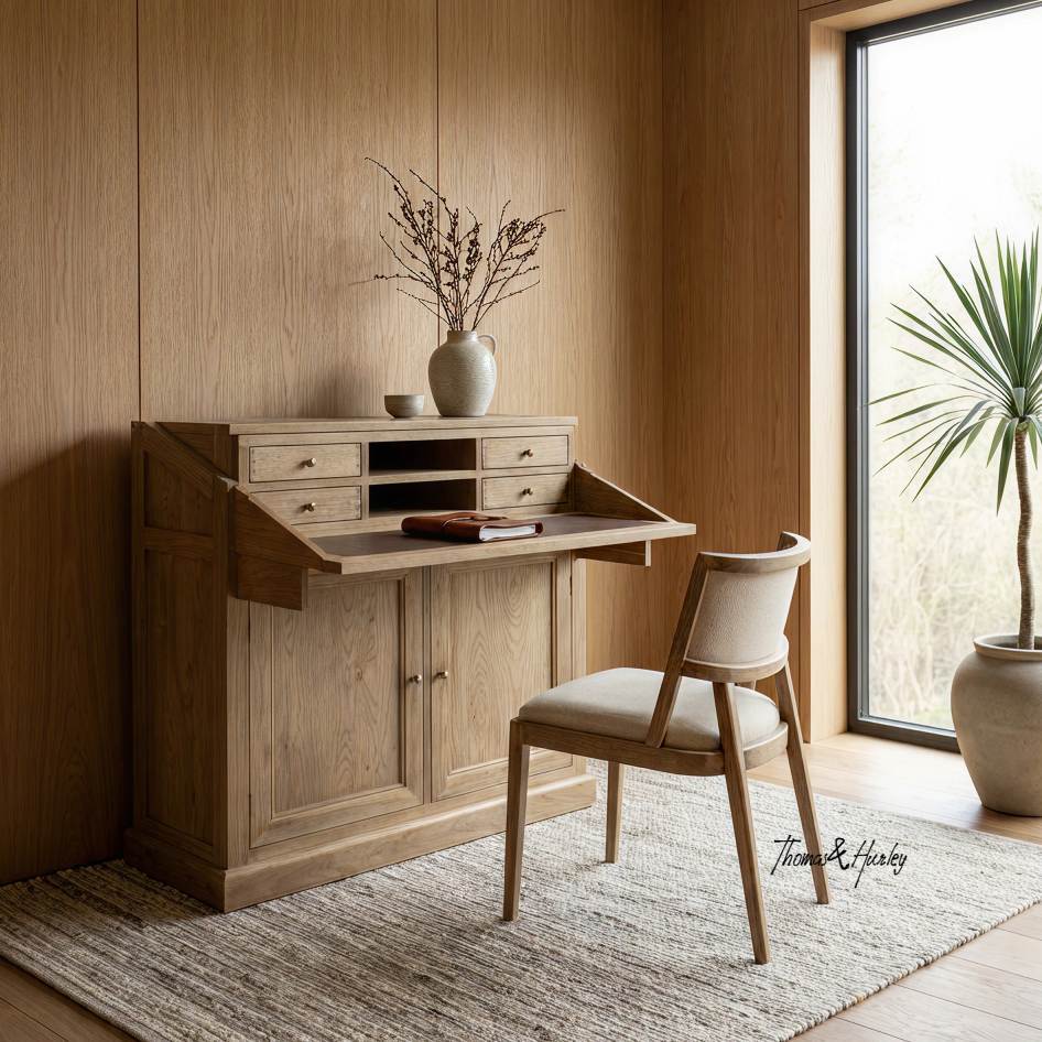 Reagan Oak Convertible Campaign Writing Desk open Reagan Oak Convertible Campaign Writing Desk open