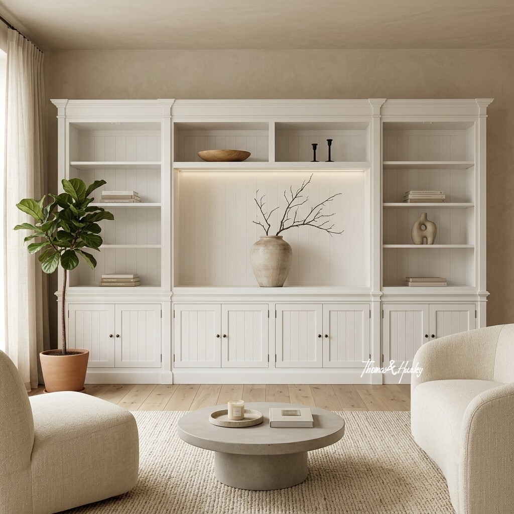Stonefield Bookcase TV Media Entertainment Wall Unit