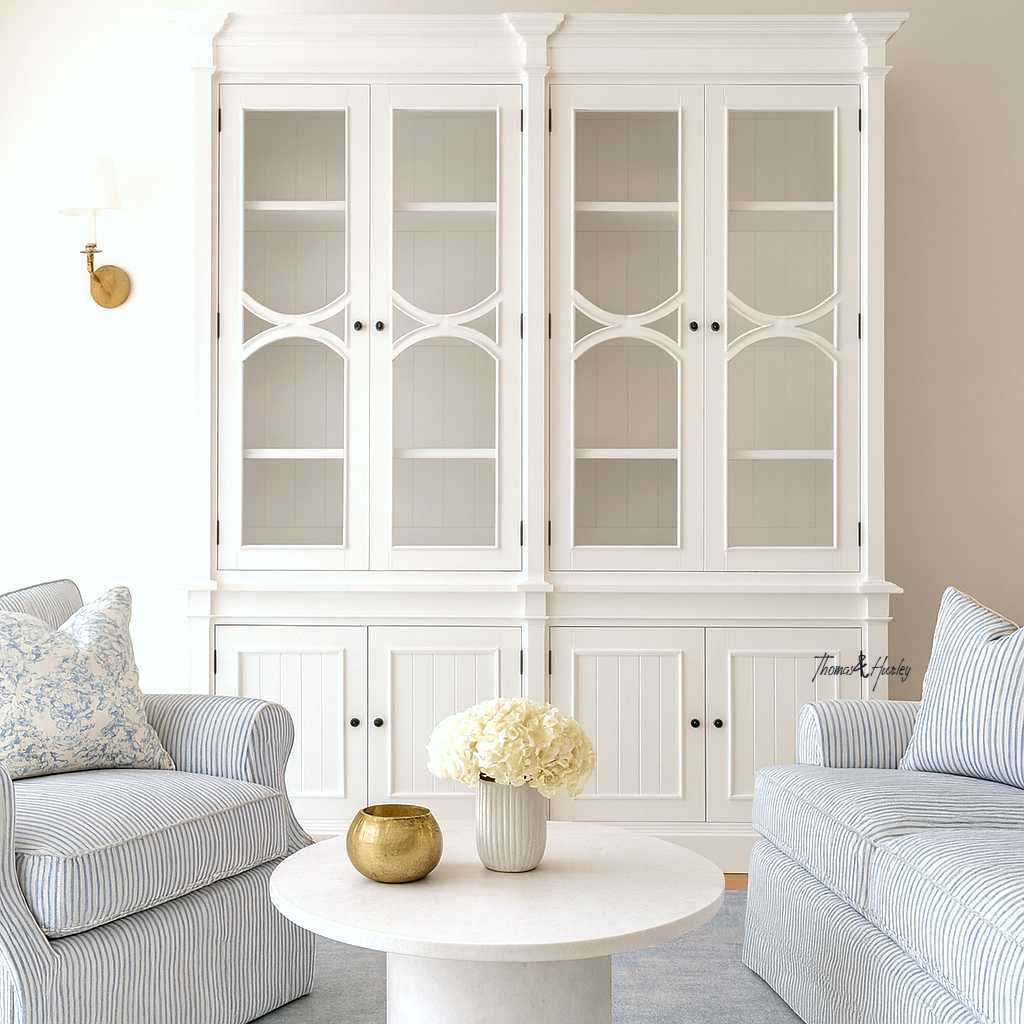 Stonefield Double Display Wall Unit White